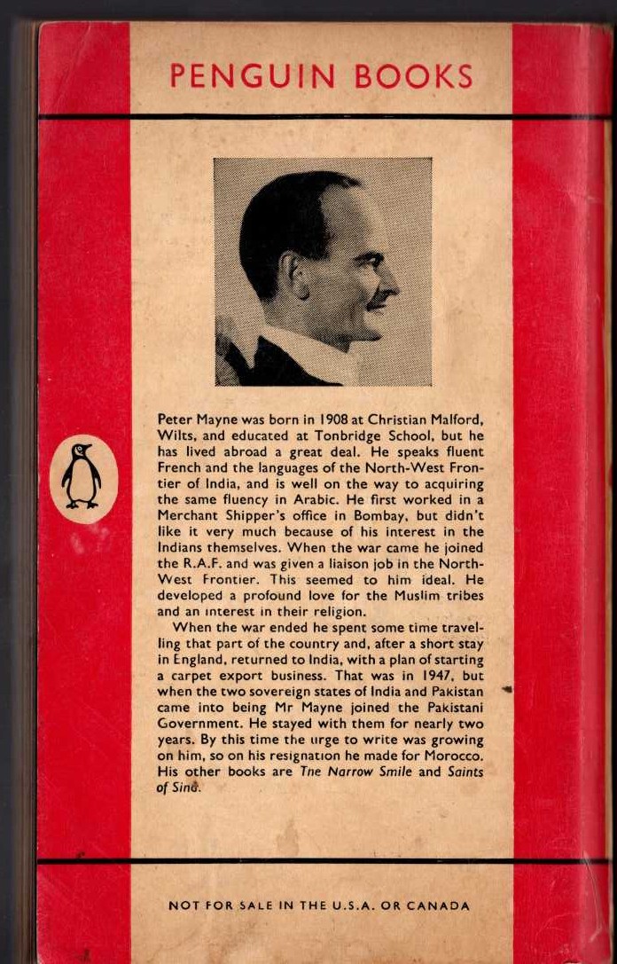 Peter Mayne  THE ALLEYS OF MARRAKESH magnified rear book cover image