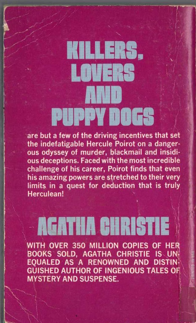 Agatha Christie  THE LABORS OF HERCULES magnified rear book cover image