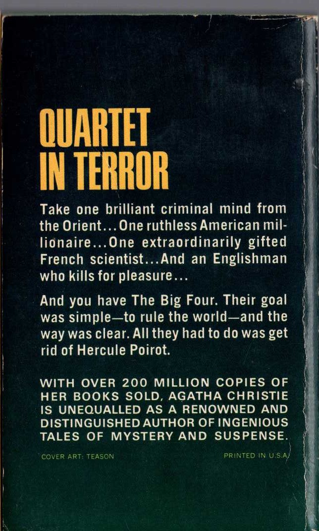 Agatha Christie  THE BIG FOUR magnified rear book cover image