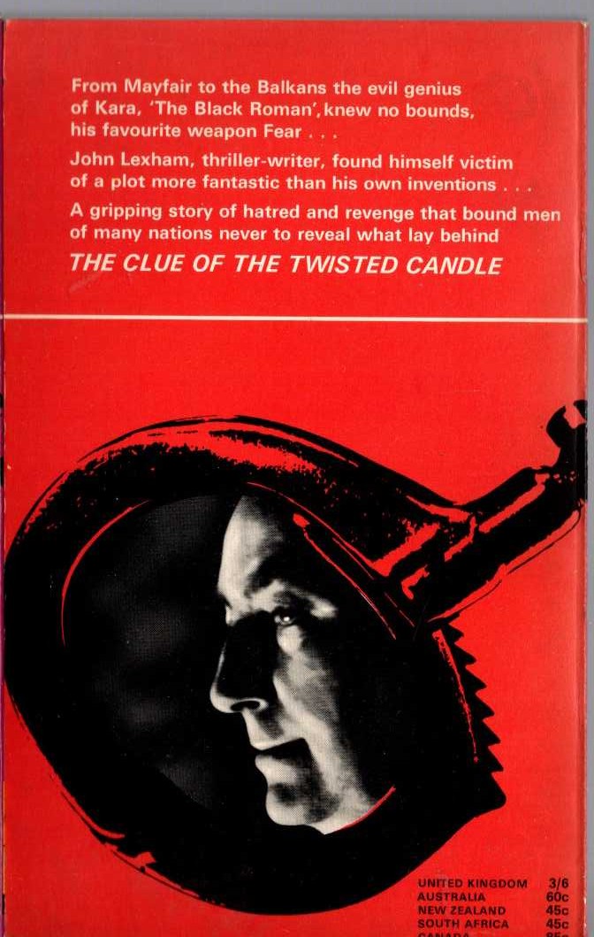 Edgar Wallace  THE CLLUE OF THE TWISTED CANDLE magnified rear book cover image