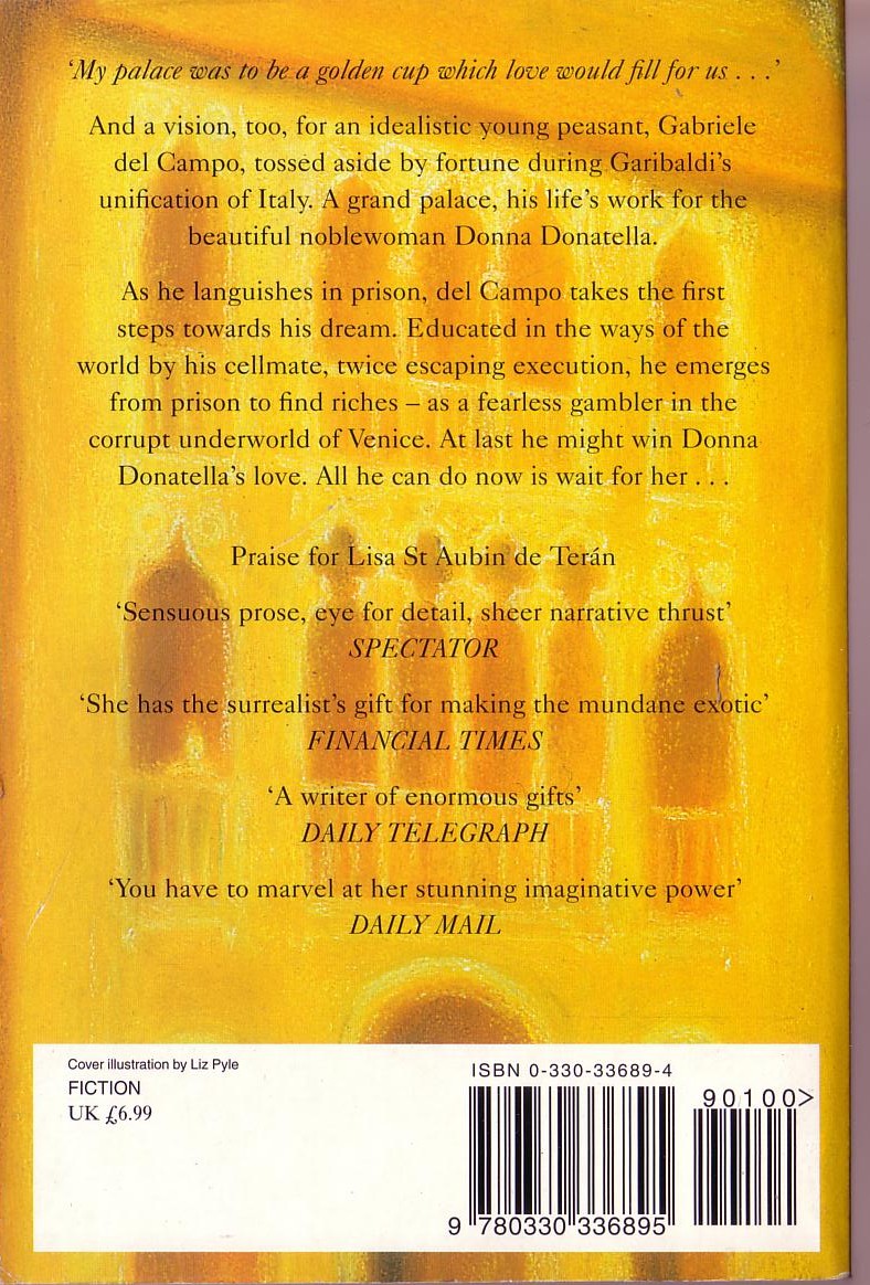 Lisa St.Aubin De Teran  THE PALACE magnified rear book cover image