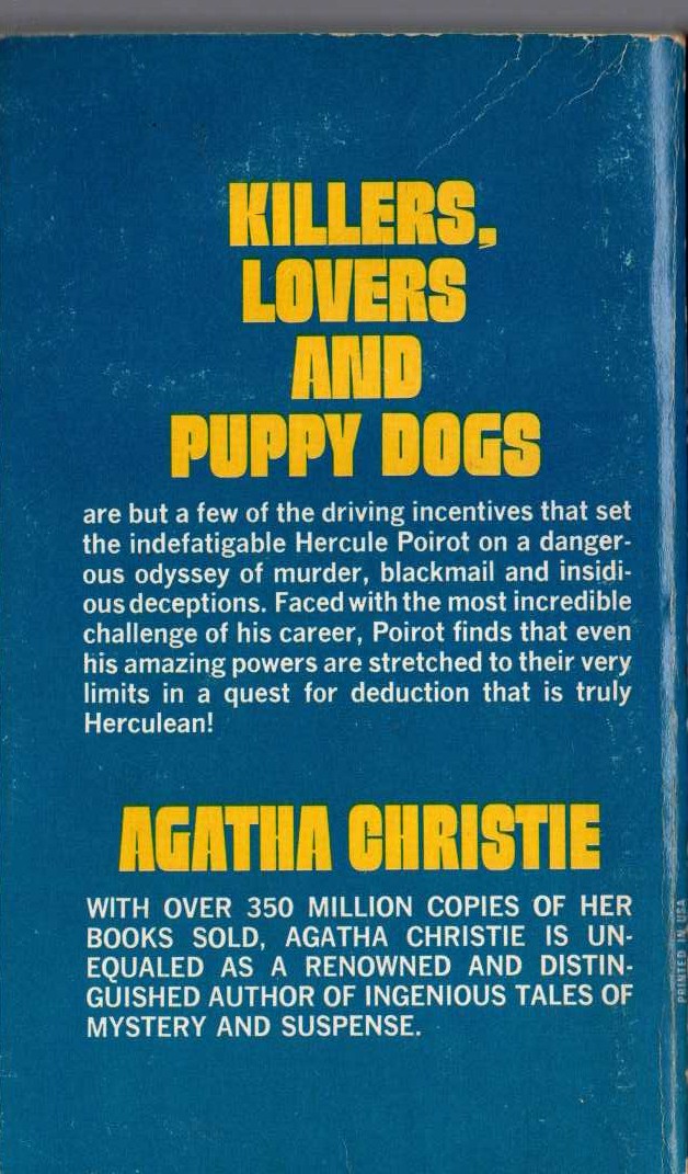Agatha Christie  THE LABORS OF HERCULES magnified rear book cover image