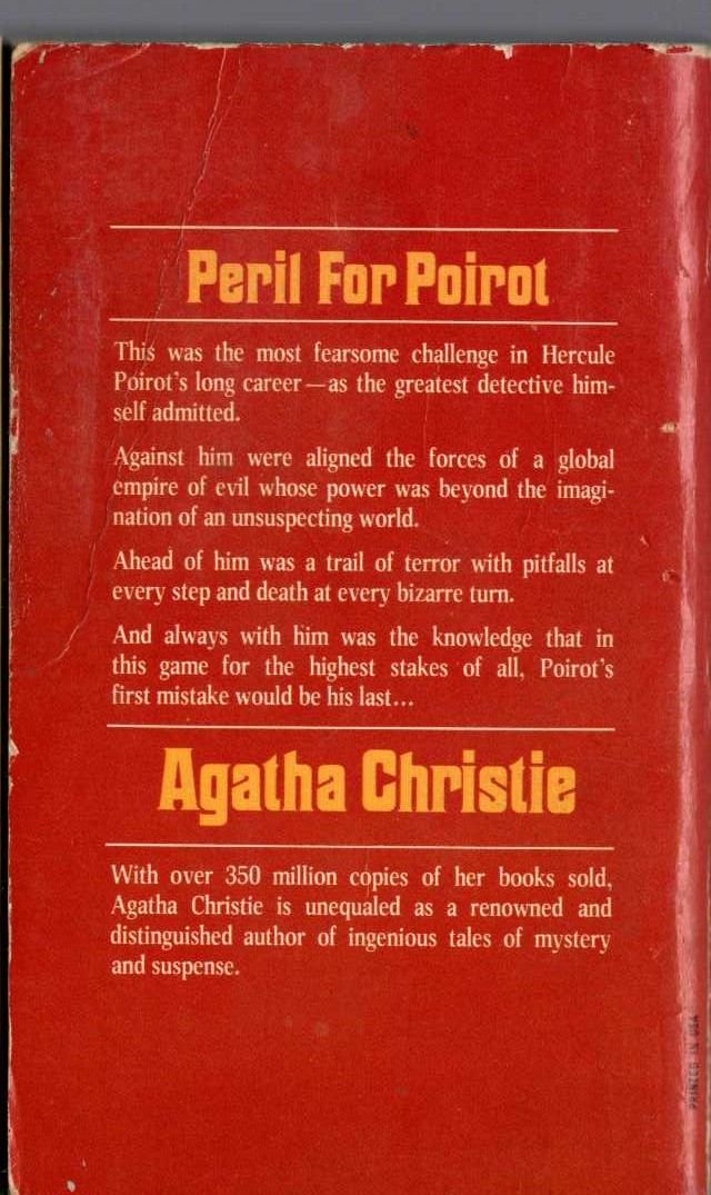 Agatha Christie  THE BIG FOUR magnified rear book cover image