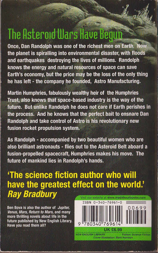 Ben Bova  THE PRECIPICE - THE ASTEROID WARS: 1 magnified rear book cover image
