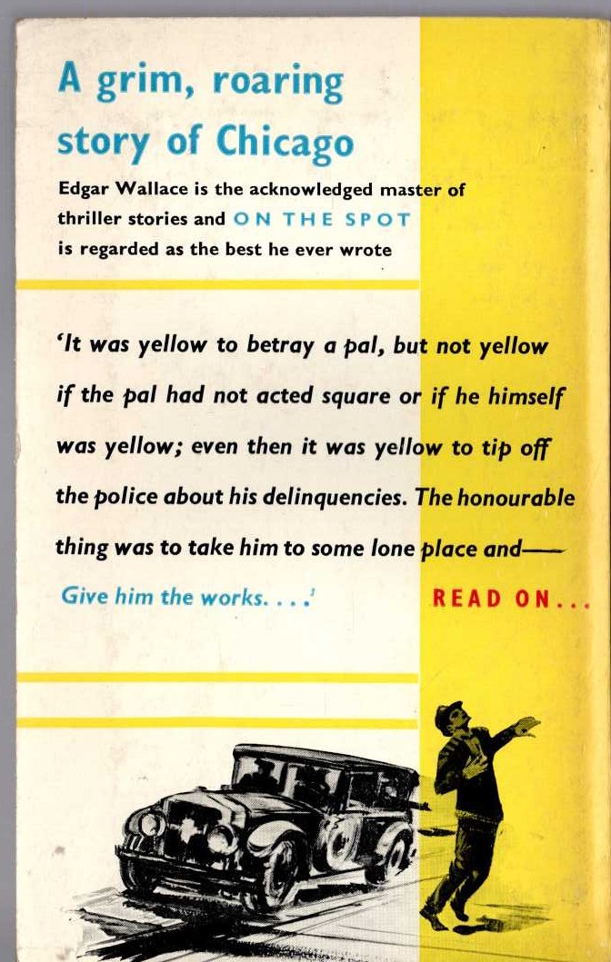 Edgar Wallace  ON THE SPOT magnified rear book cover image