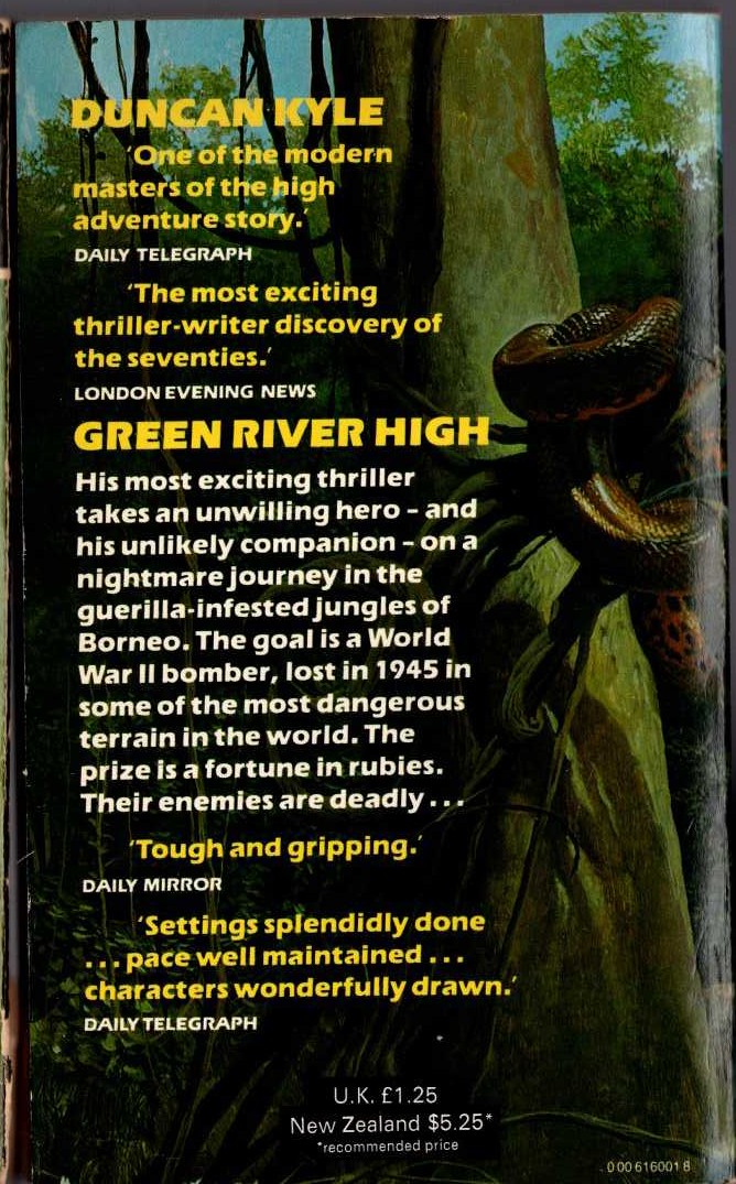 Duncan Kyle  GREEN RIVER HIGH magnified rear book cover image