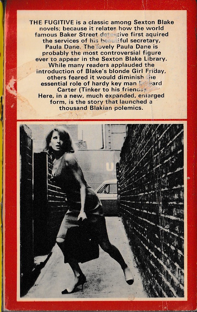 W.Howard Baker  THE FUGITIVE (Sexton Blake) magnified rear book cover image