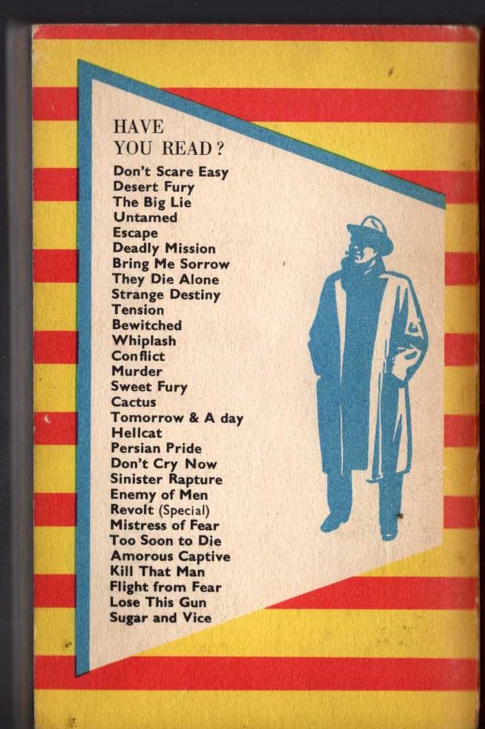 Hank Janson  SITUATION GRAVE magnified rear book cover image