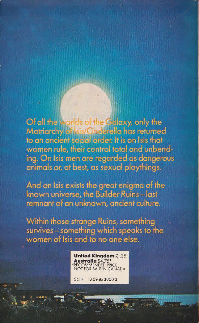 Marion Zimmer Bradley  THE RUINS OF ISIS magnified rear book cover image