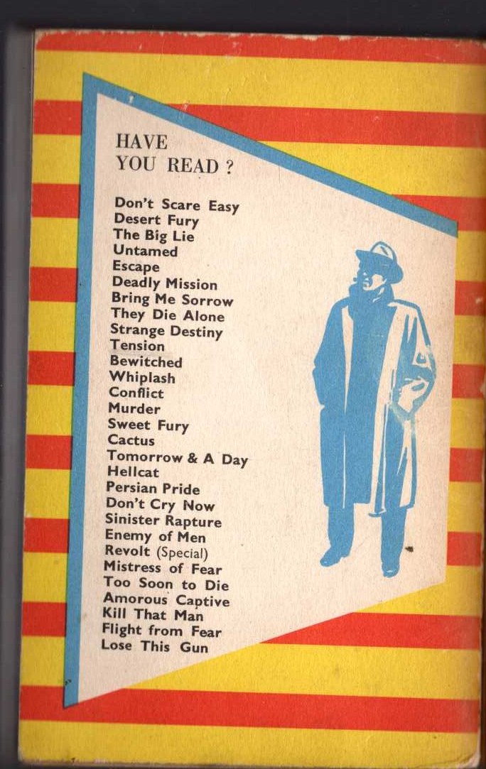 Hank Janson  FLIGHT FROM FEAR magnified rear book cover image