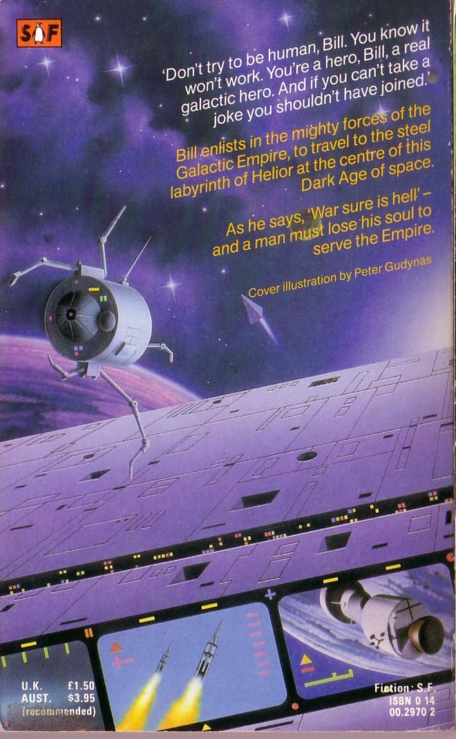 Harry Harrison  BILL, THE GALACTIC HERO magnified rear book cover image