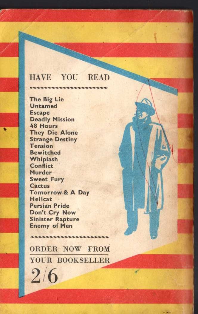 Hank Janson  ENEMY OF MEN magnified rear book cover image