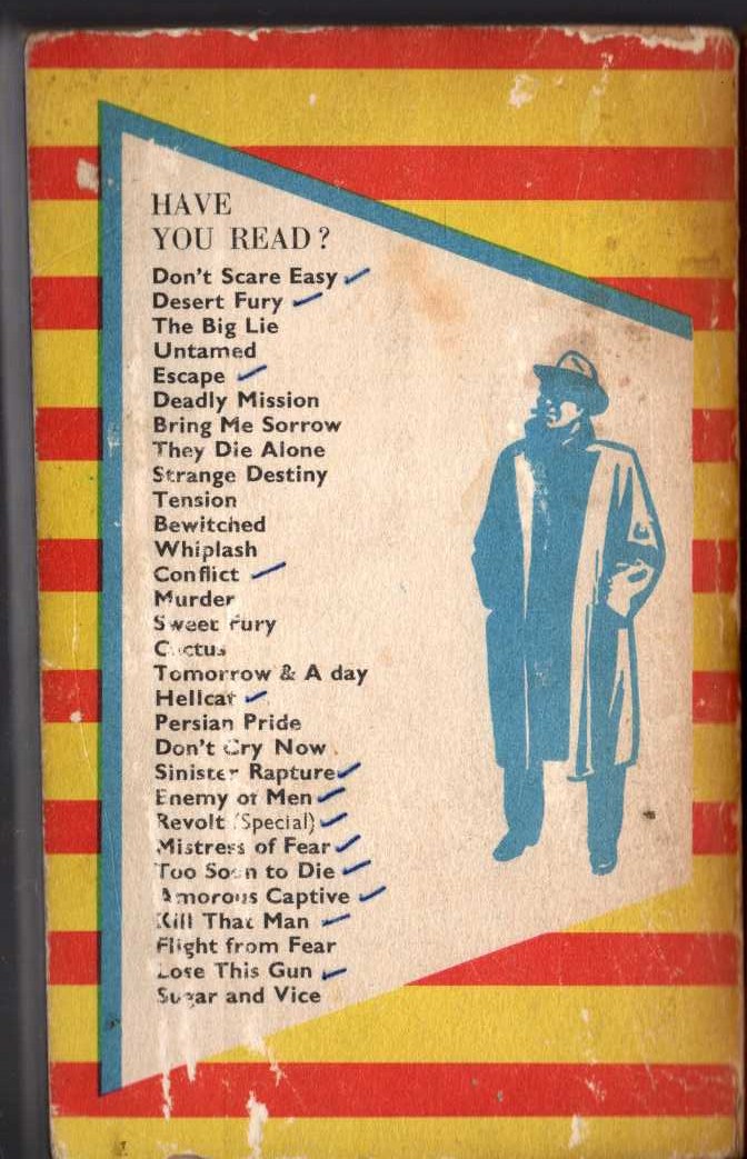 Hank Janson  THE AMOROUS CAPTIVE. Volume 1 magnified rear book cover image