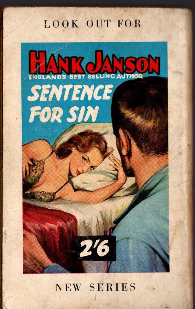 Hank Janson  THIS HOOD FOR HIRE magnified rear book cover image