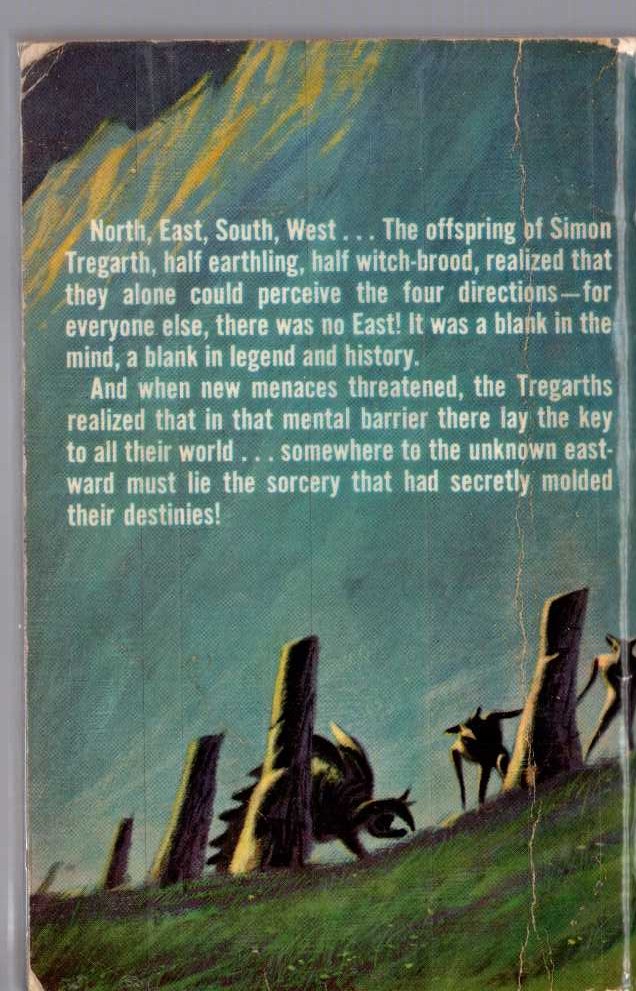 Andre Norton  THREE AGAINST THE WITCH WORLD magnified rear book cover image