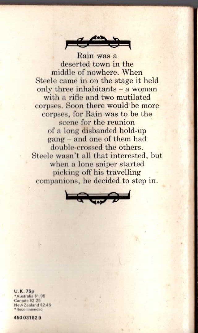 George G. Gilman  ADAM STEELE 16: NIGHTMARE AT NOON magnified rear book cover image
