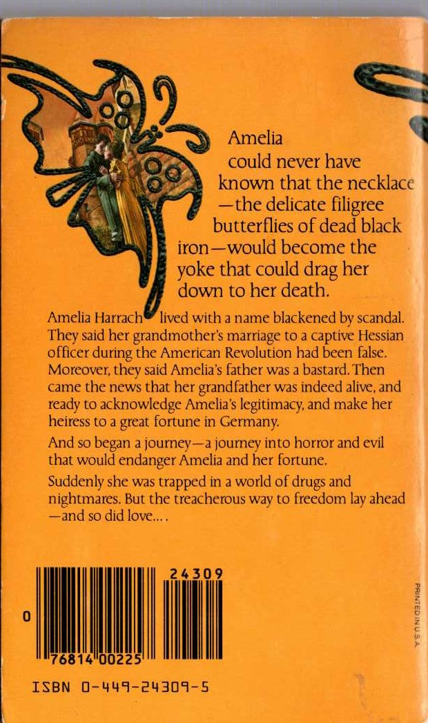 Andre Norton  IRON BUTTERFLIES magnified rear book cover image