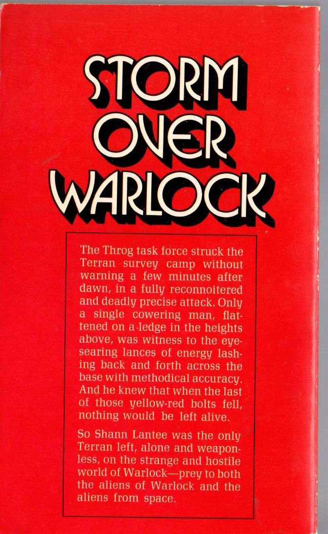 Andre Norton  STORM OVER WARLOCK magnified rear book cover image
