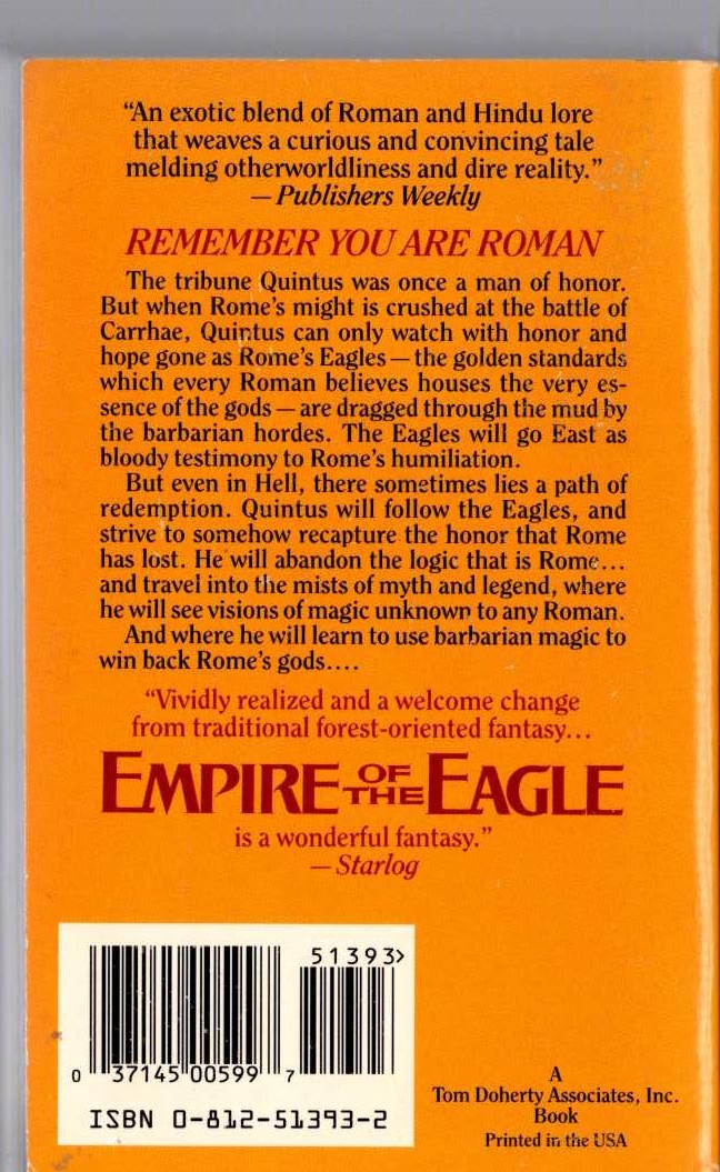 (Norton, Andre & Shwartz, Susan) EMPIRE OF THE EAGLE magnified rear book cover image