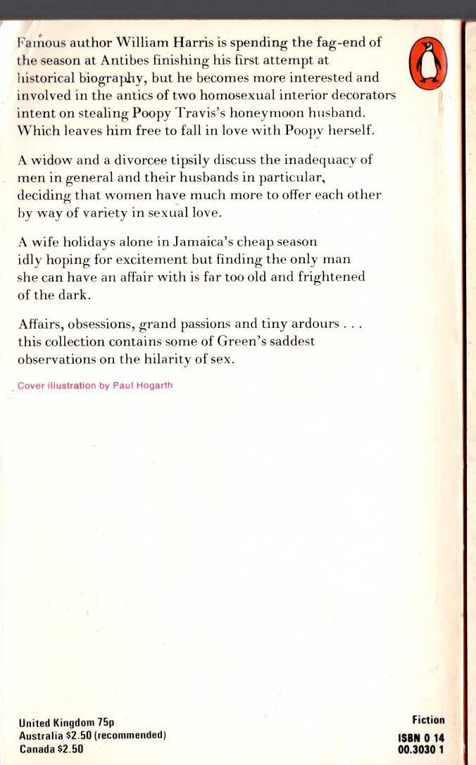 Graham Greene  MAY WE BORROW YOUR HUSBAND? magnified rear book cover image