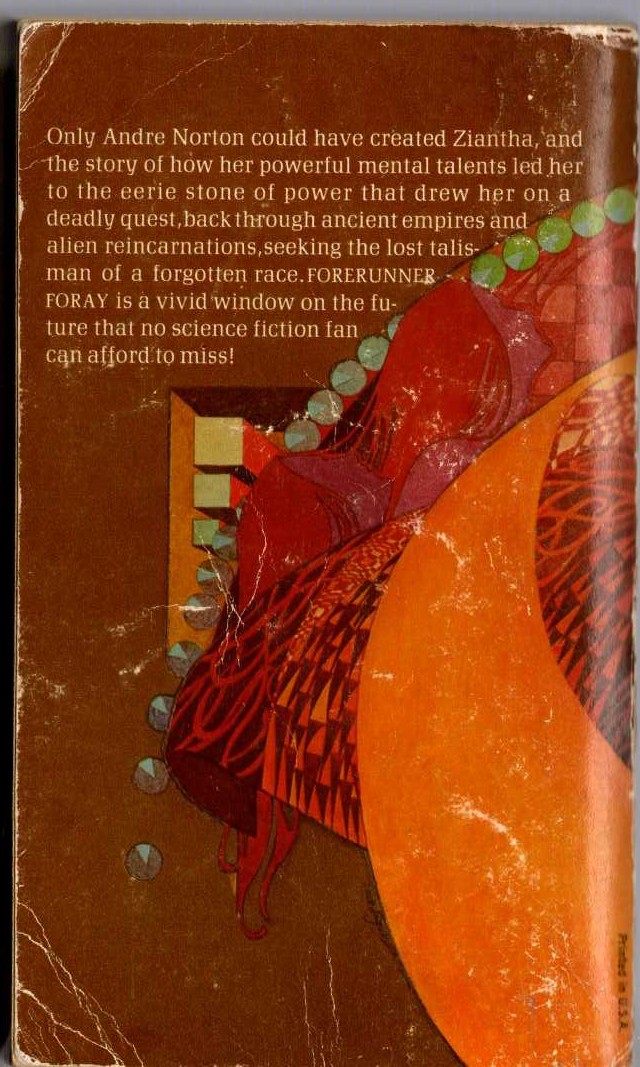 Andre Norton  FORERUNNER FORAY magnified rear book cover image