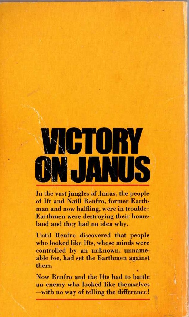 Andre Norton  VICTORY ON JANUS magnified rear book cover image