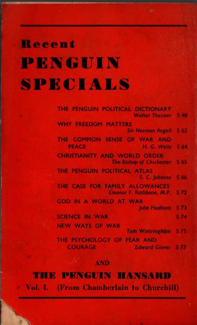 J.Keith Horsefield  THE REAL COST OF THE WAR magnified rear book cover image