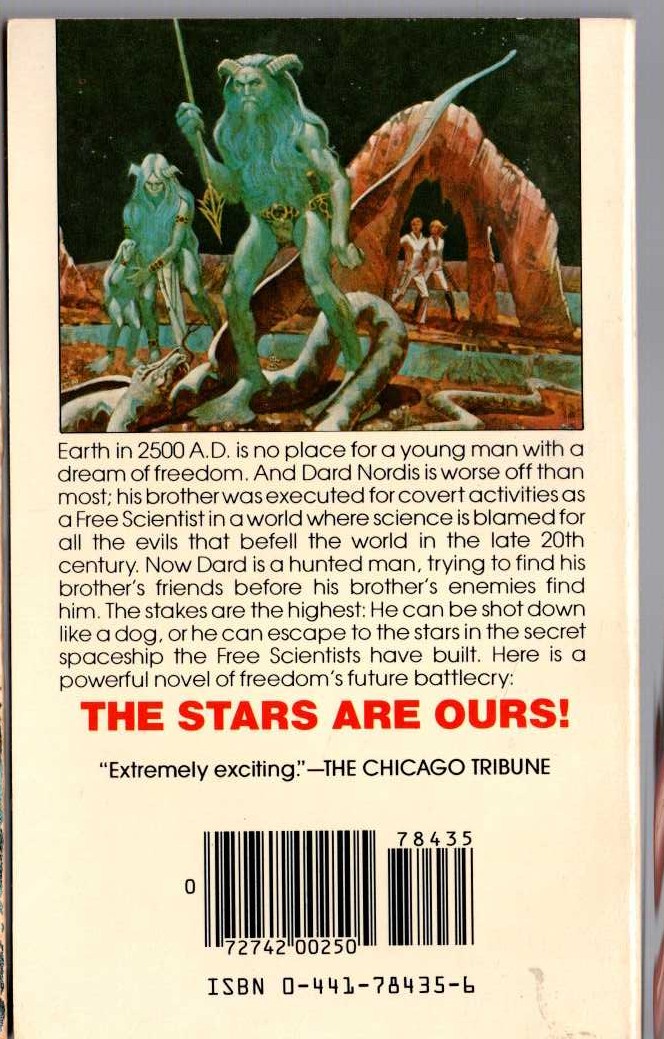 Andre Norton  THE STARS ARE OURS! magnified rear book cover image