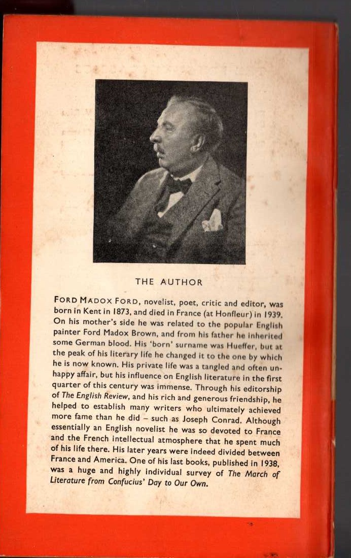 Ford Madox Ford  SOME DO NOT magnified rear book cover image