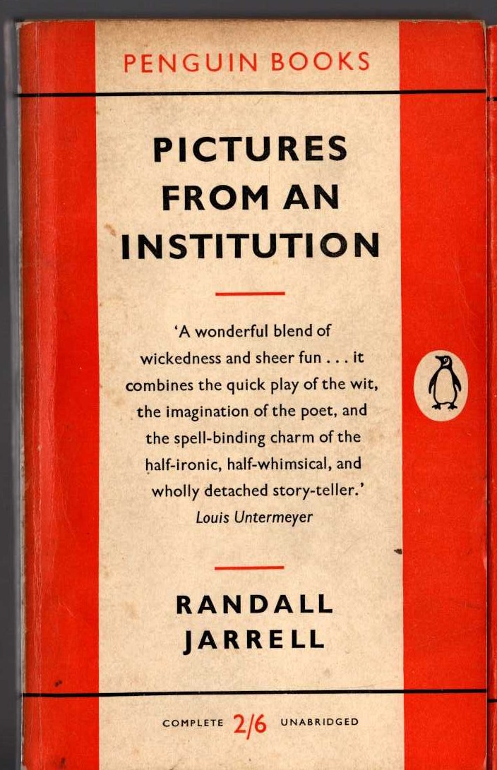 Randall Jarrell  PICTURES FROM AN INSTITUTION front book cover image
