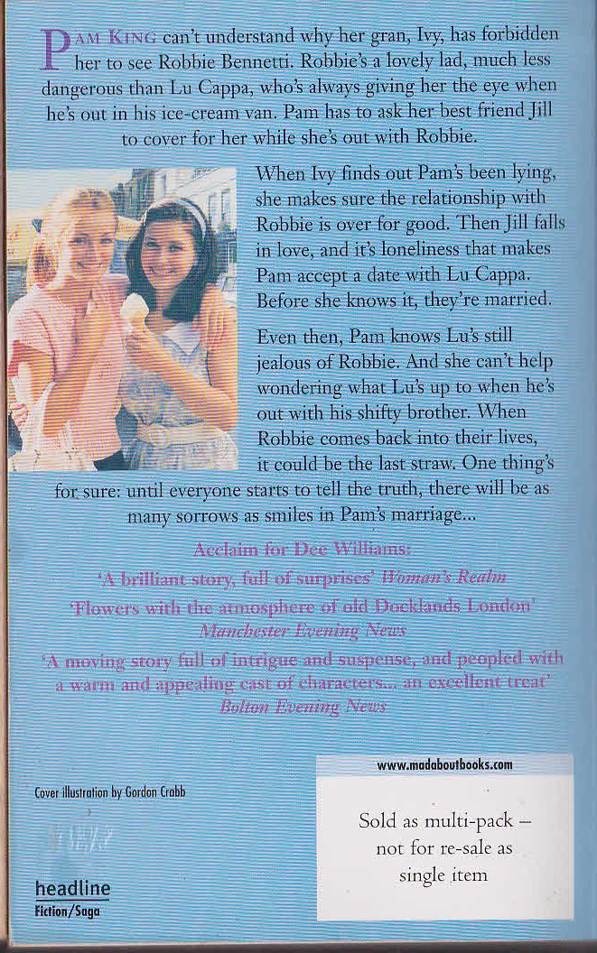 Dee Williams  SORROWS AND SMILES magnified rear book cover image