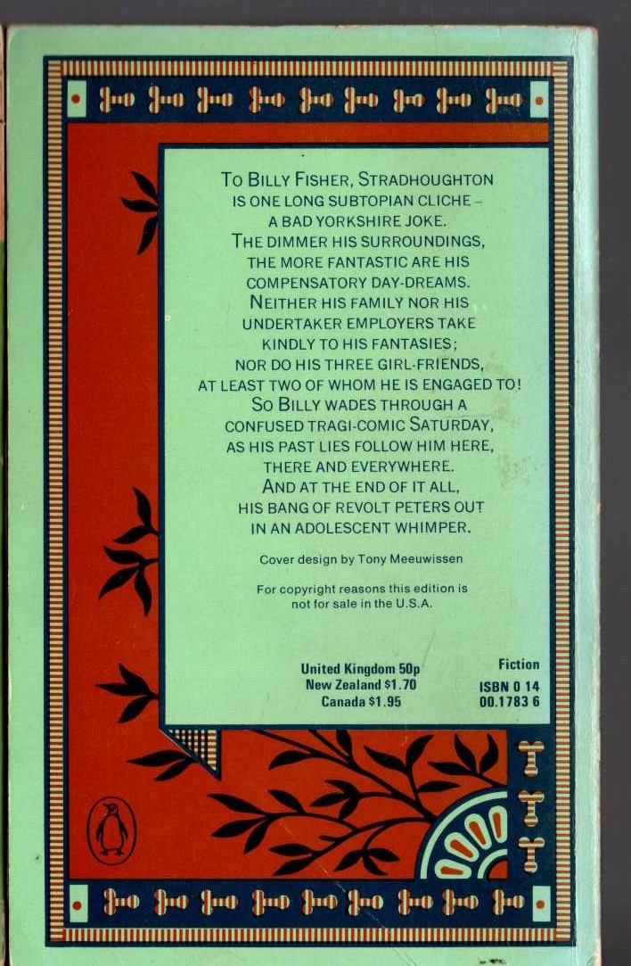 Keith Waterhouse  BILLY LIAR magnified rear book cover image