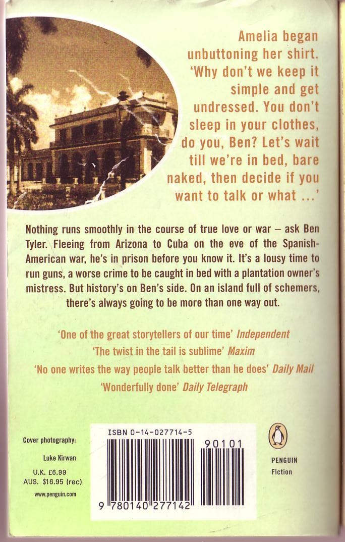 Elmore Leonard  CUBA LIBRE magnified rear book cover image