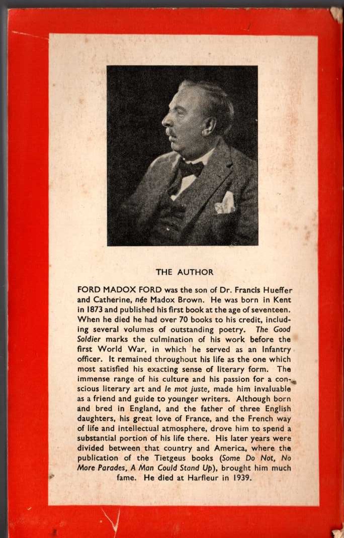 Ford Madox Ford  THE GOOD SOLDIER magnified rear book cover image
