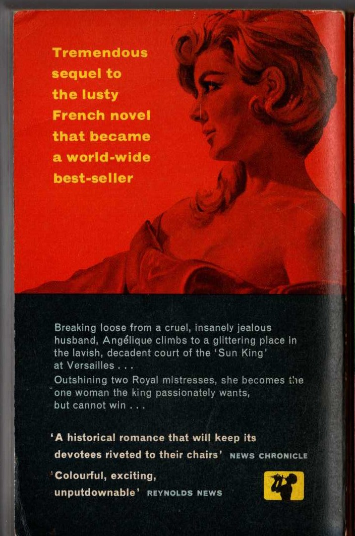 Sergeanne Golon  ANGELIQUE AND THE KING magnified rear book cover image