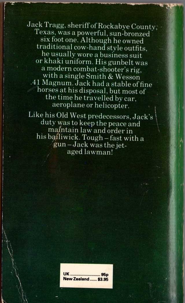J.T. Edson  THE SHERIFF OF ROCKABYE COUNTY magnified rear book cover image