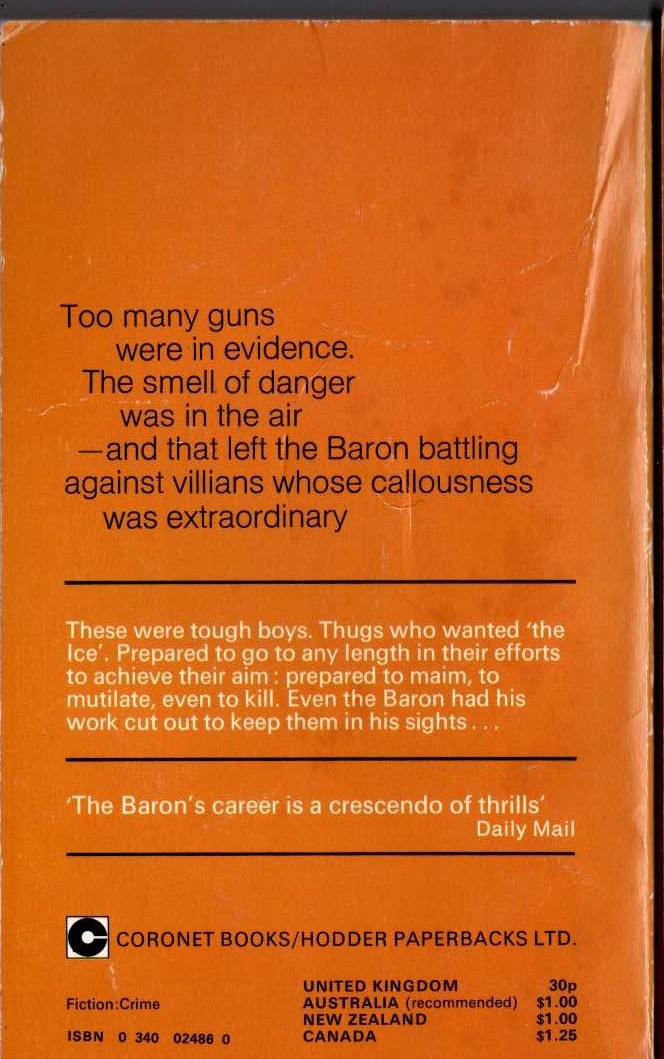 Anthony Morton  THE BARON GOES FAST magnified rear book cover image
