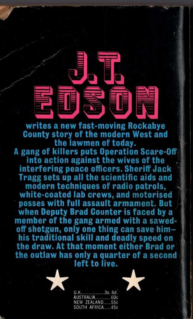 J.T. Edson  THE 1/4 SECOND DRAW magnified rear book cover image