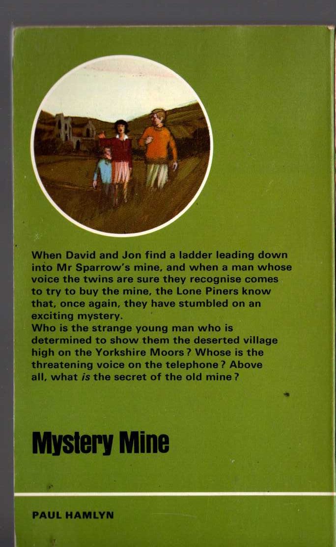 Malcolm Saville  MYSTERY MINE magnified rear book cover image
