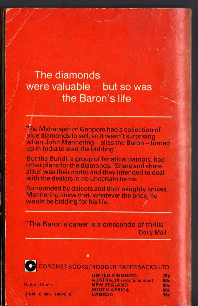 Anthony Morton  THE BARON GOES EAST magnified rear book cover image
