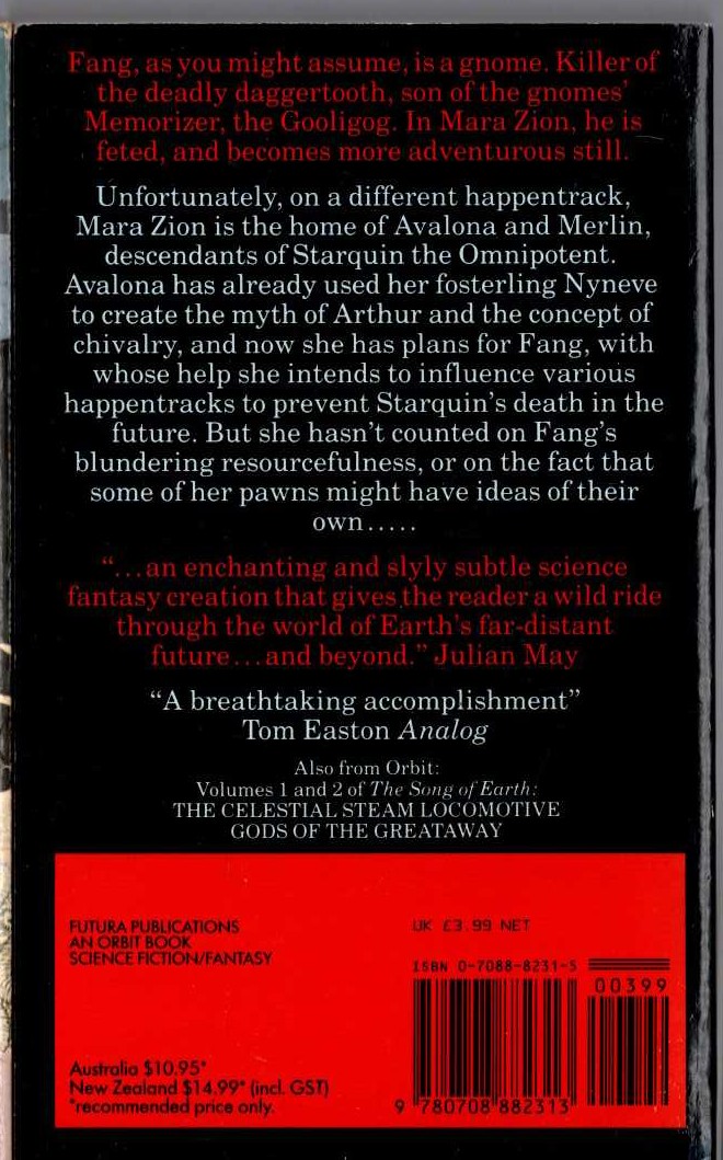 Michael Coney  FANG, THE GNOME magnified rear book cover image
