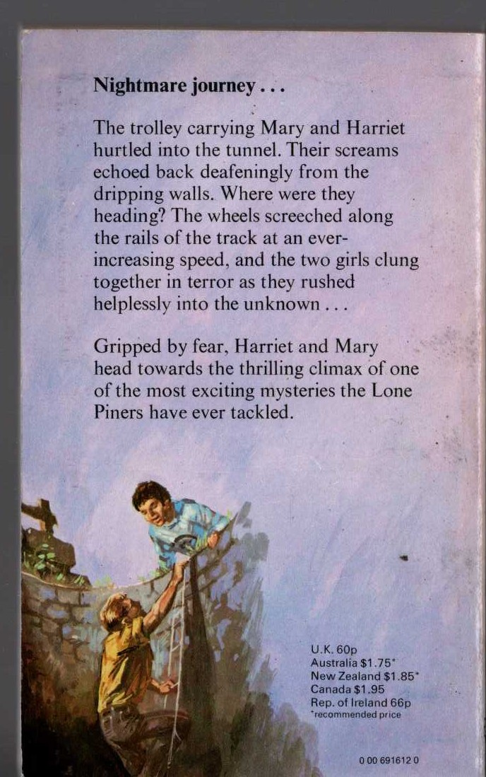 Malcolm Saville  MYSTERY MINE magnified rear book cover image