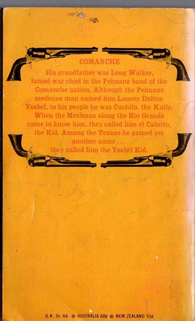 J.T. Edson  COMANCHE magnified rear book cover image