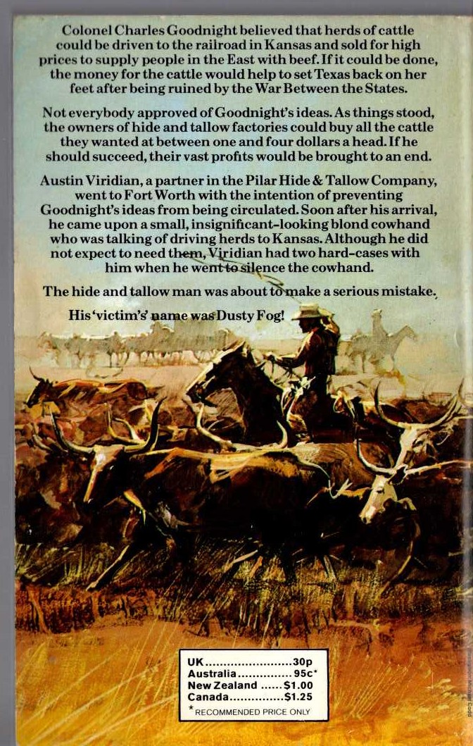 J.T. Edson  SET TEXAS BACK ON HER FEET magnified rear book cover image