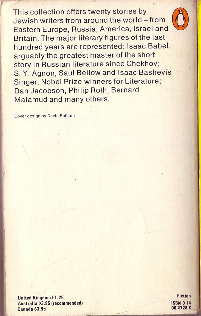 Emanuel Litvinoff (Edits) THE PENGUIN BOOK OF JEWISH SHORT STORIES magnified rear book cover image