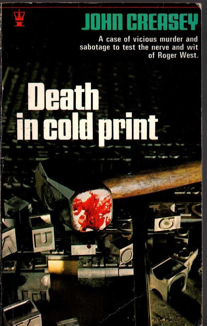 John Creasey  DEATH IN COLD PRINT front book cover image