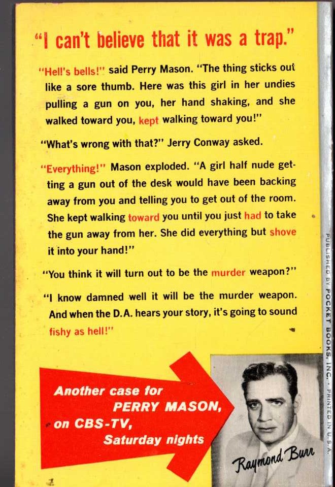 Erle Stanley Gardner  THE CASE OF THE DARING DECOY magnified rear book cover image