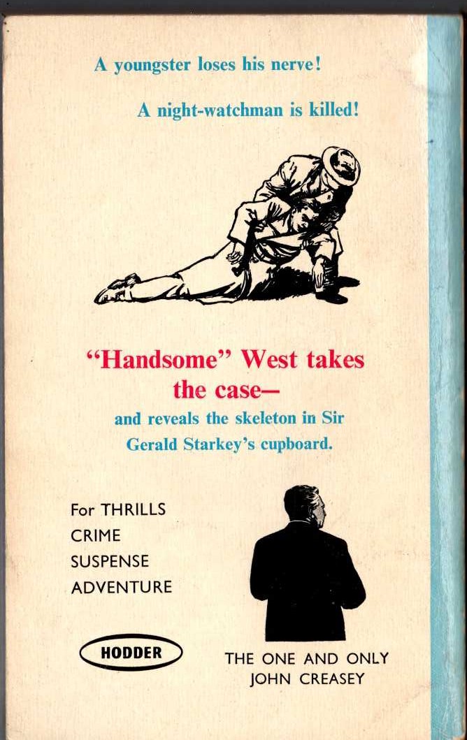 John Creasey  INSPECTOR WEST MAKES HASTE magnified rear book cover image