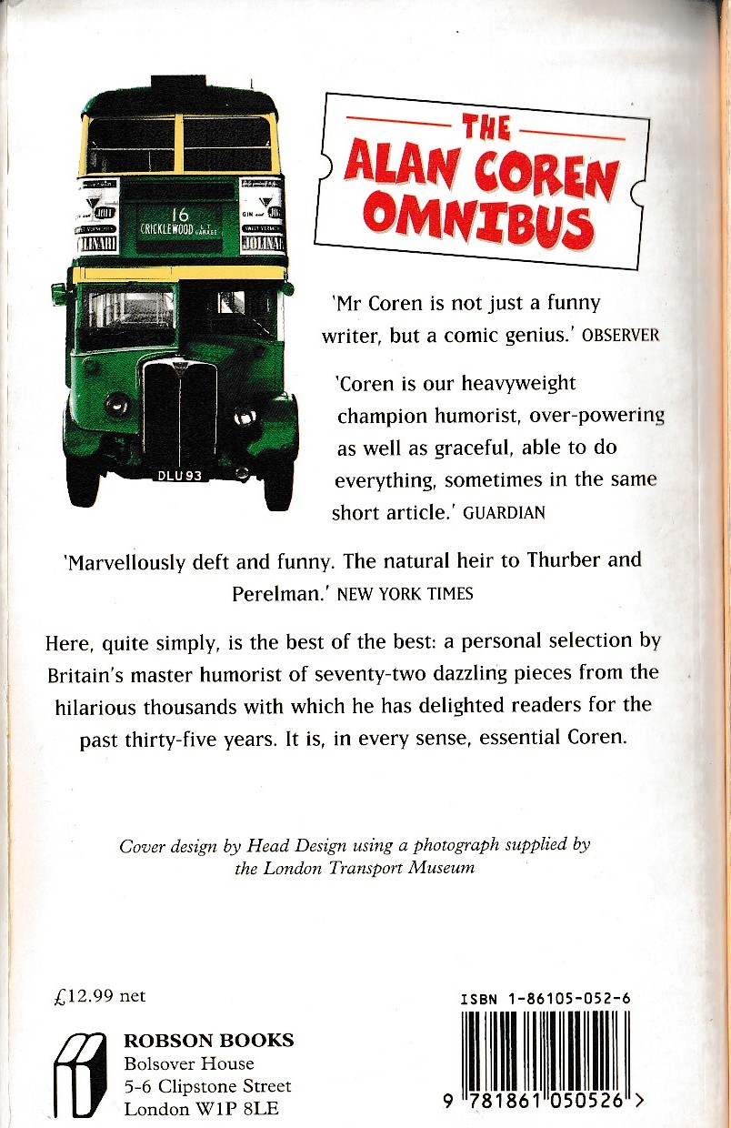 Alan Coren  THE ALAN COREN OMNIBUS magnified rear book cover image