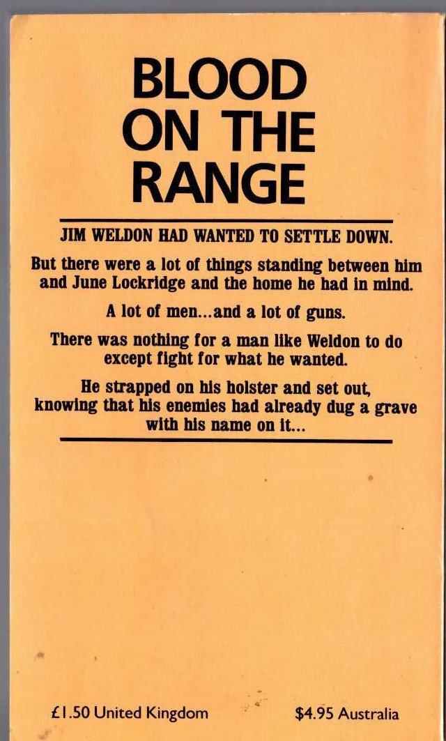 Allan K. Echols  DEAD MAN'S RANGE magnified rear book cover image